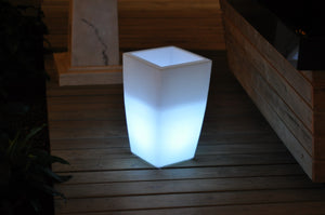 20" X 12" X 12" Multi  PE Plastic Square LED Planter