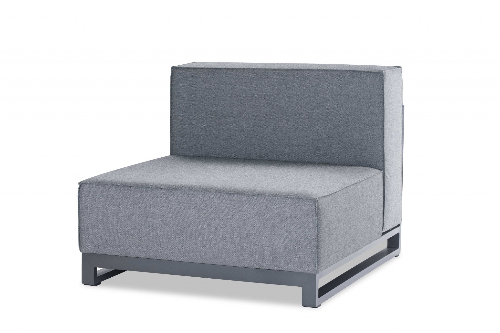 29" X 35" X 41" Gray Aluminum Modular Armless Chair