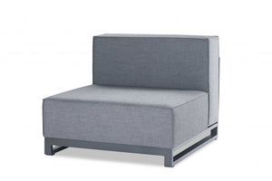 29" X 35" X 41" Gray Aluminum Modular Armless Chair