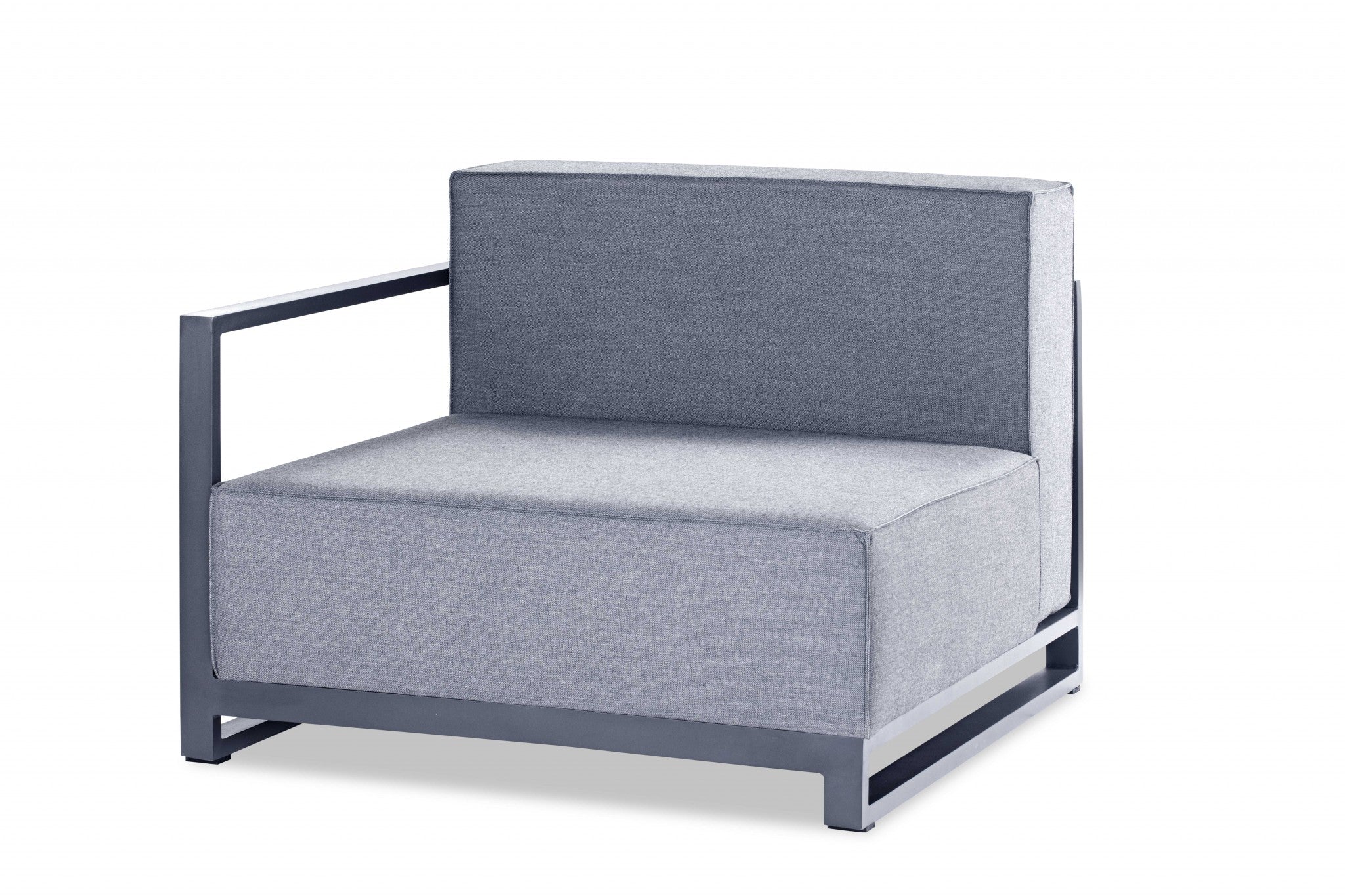 29" X 37" X 41" Gray Acrylic Modular Left Arm Chair