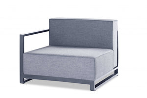 29" X 37" X 41" Gray Acrylic Modular Left Arm Chair