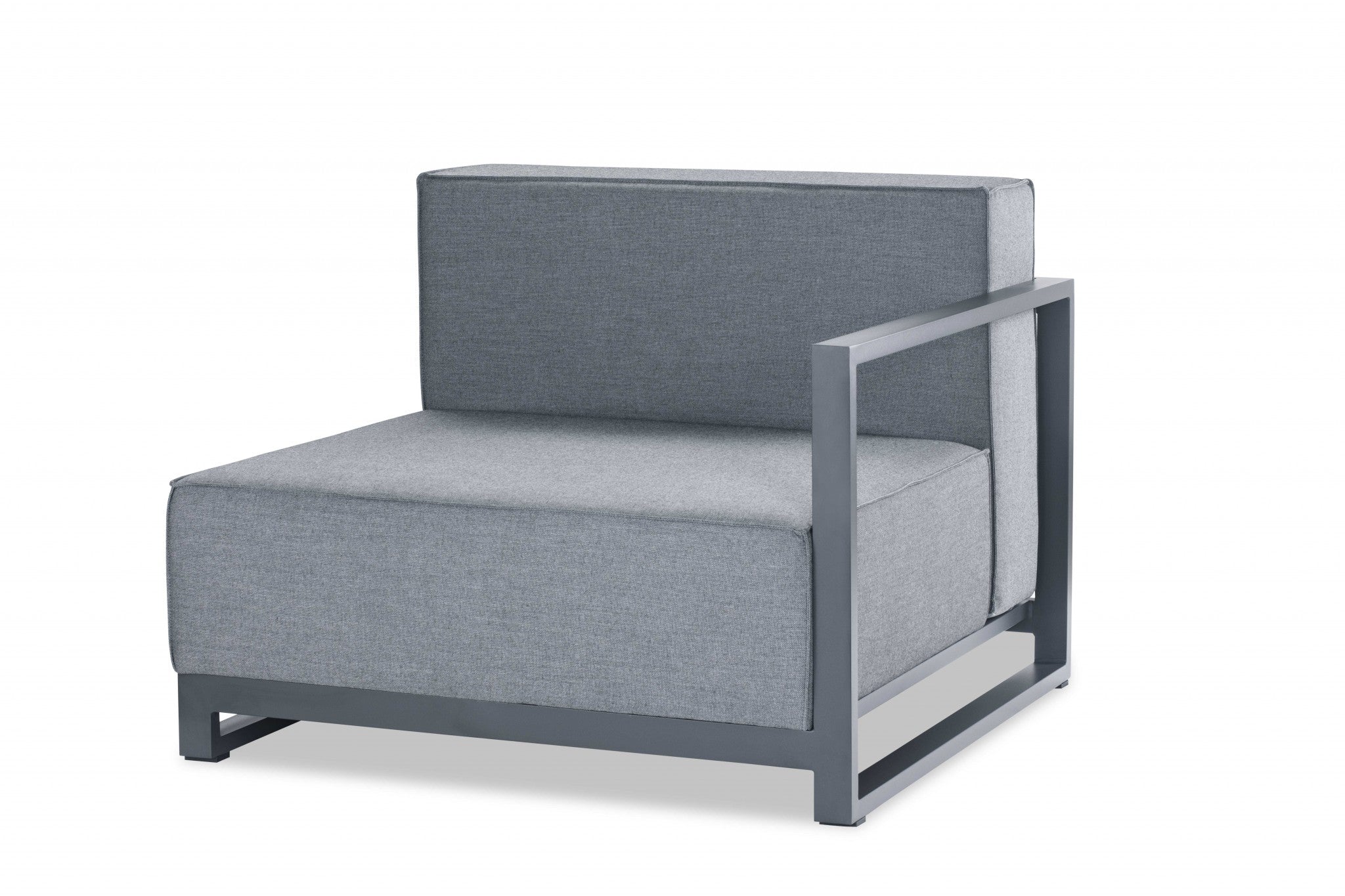 29" X 37" X 41" Gray Acrylic Modular Right Arm Chair