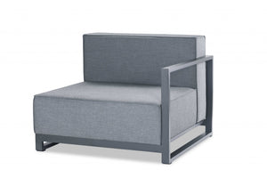 29" X 37" X 41" Gray Acrylic Modular Right Arm Chair