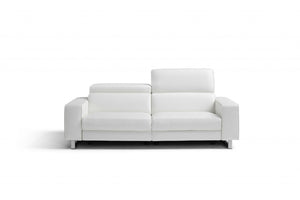 32" X 89" X 43" White Leather Sofa