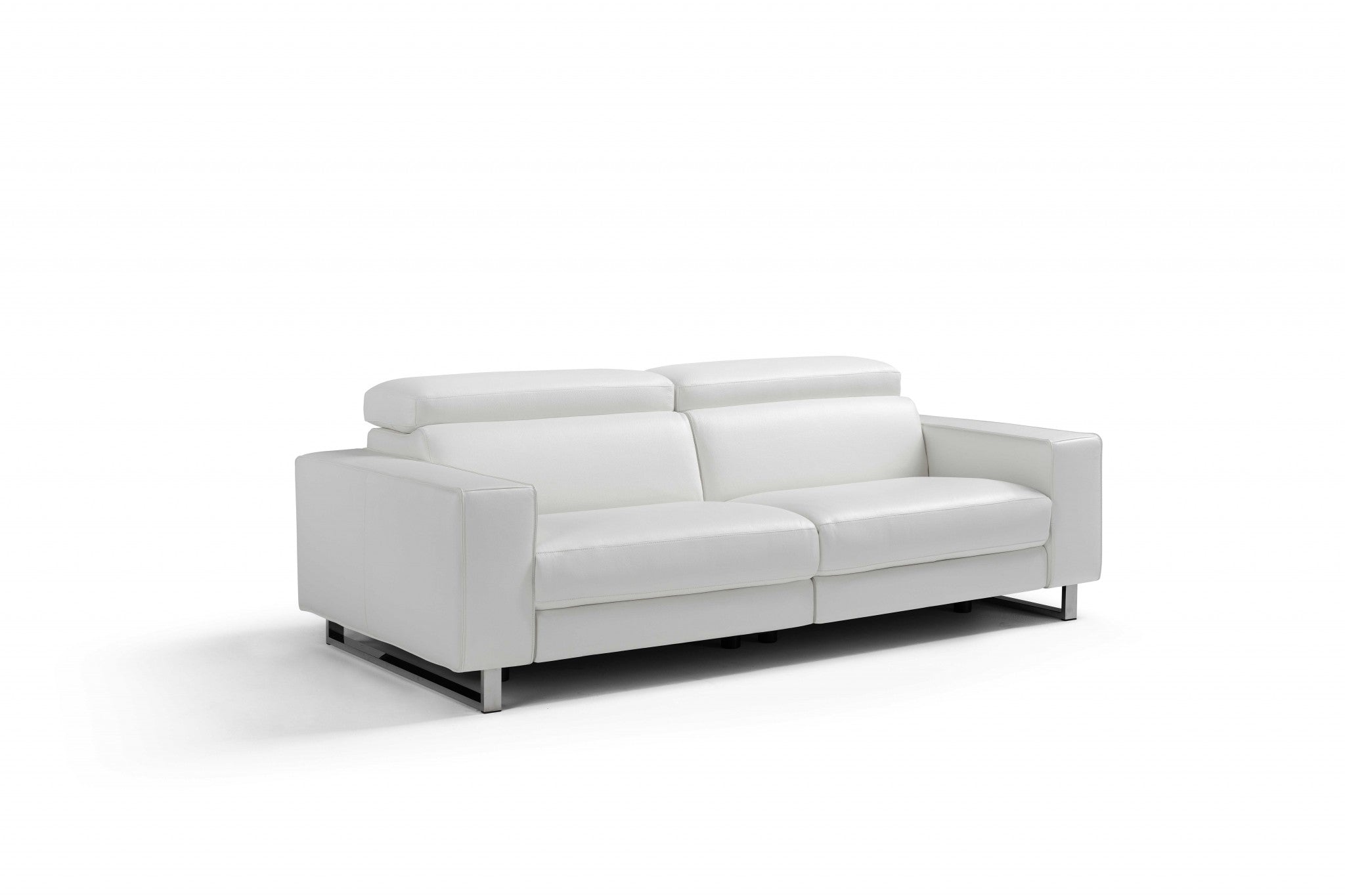 32" X 89" X 43" White Leather Sofa