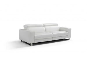 32" X 89" X 43" White Leather Sofa