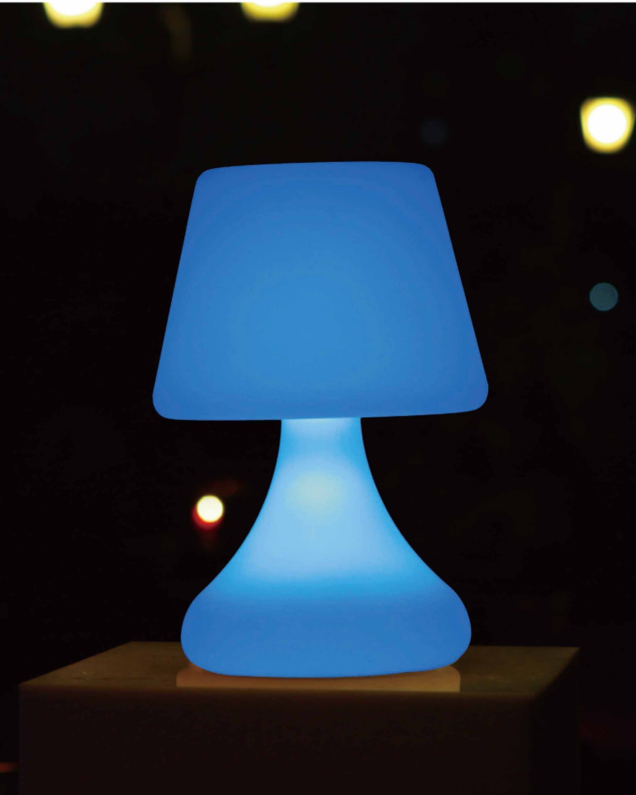 10" X 7" X 7" White PE Plastic LED Table Lamp with Bluetooth Speaker