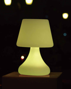 10" X 7" X 7" White PE Plastic LED Table Lamp with Bluetooth Speaker