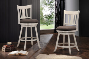 20" X 24" X 41" White Fabric Counter Height Chair