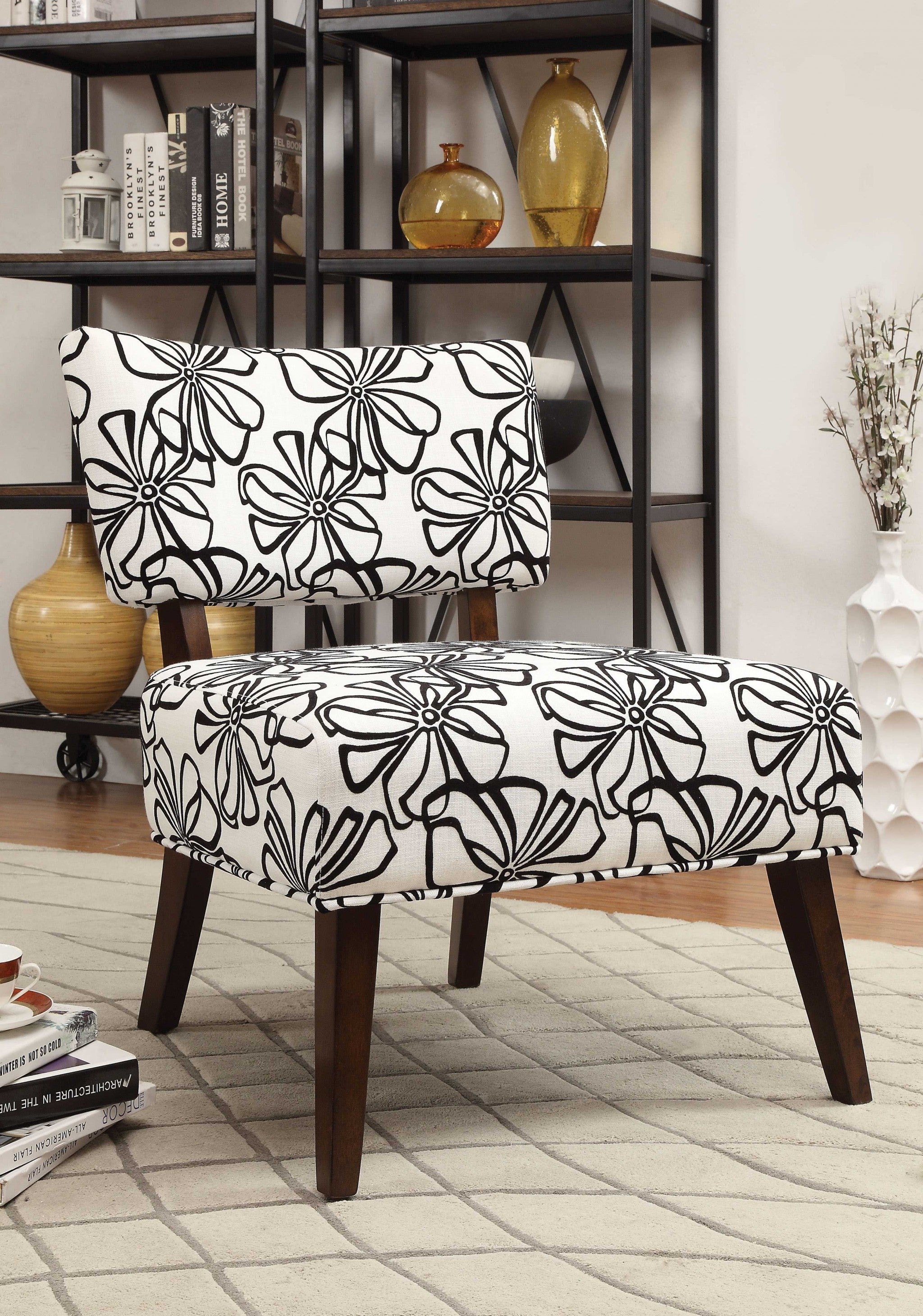 27" X 29" X 33" White Wood Accent Chair