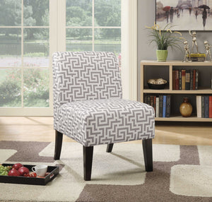23" X 31" X 34" Gray Wood Accent Chair