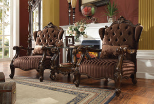 33" X 36" X 47" Brown & Cherry Wood Chair & 1 Pillow