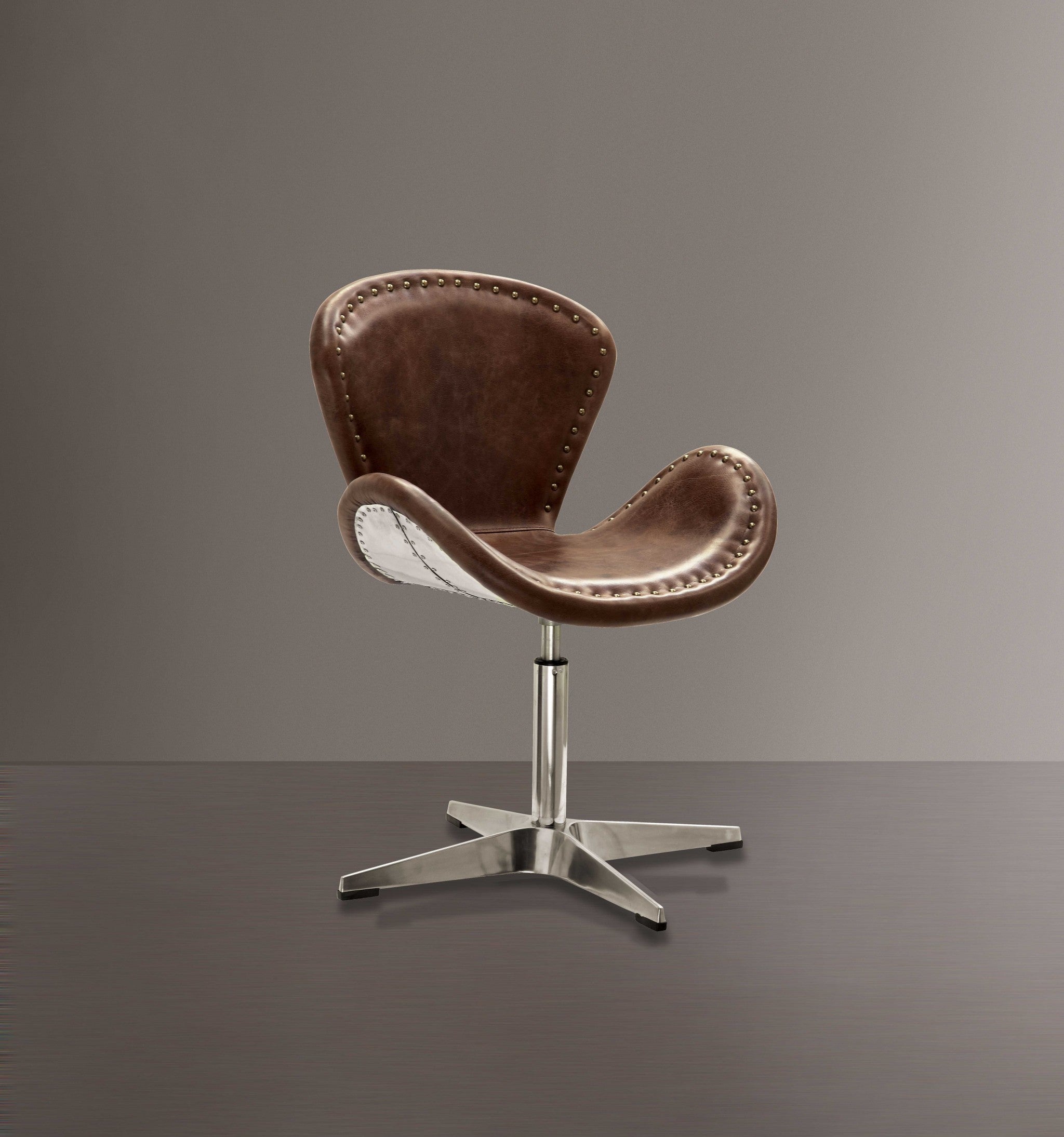 25" X 24" X 33" Retro Brown Leather Accent Chair (1Pc)