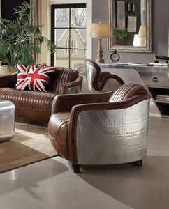 29" X 37" X 31" Retro Brown Leather Chair