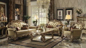 96" X 42" X 51" Bone Polyurethane Sofa W4 Pillows