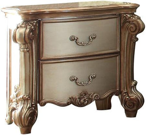 34" X 20" X 30" Gold Patina  Bone Patina Nightstand
