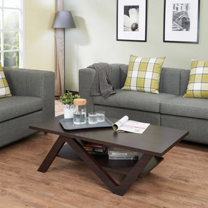 48" X 24" X 16" Espresso Wood Coffee Table