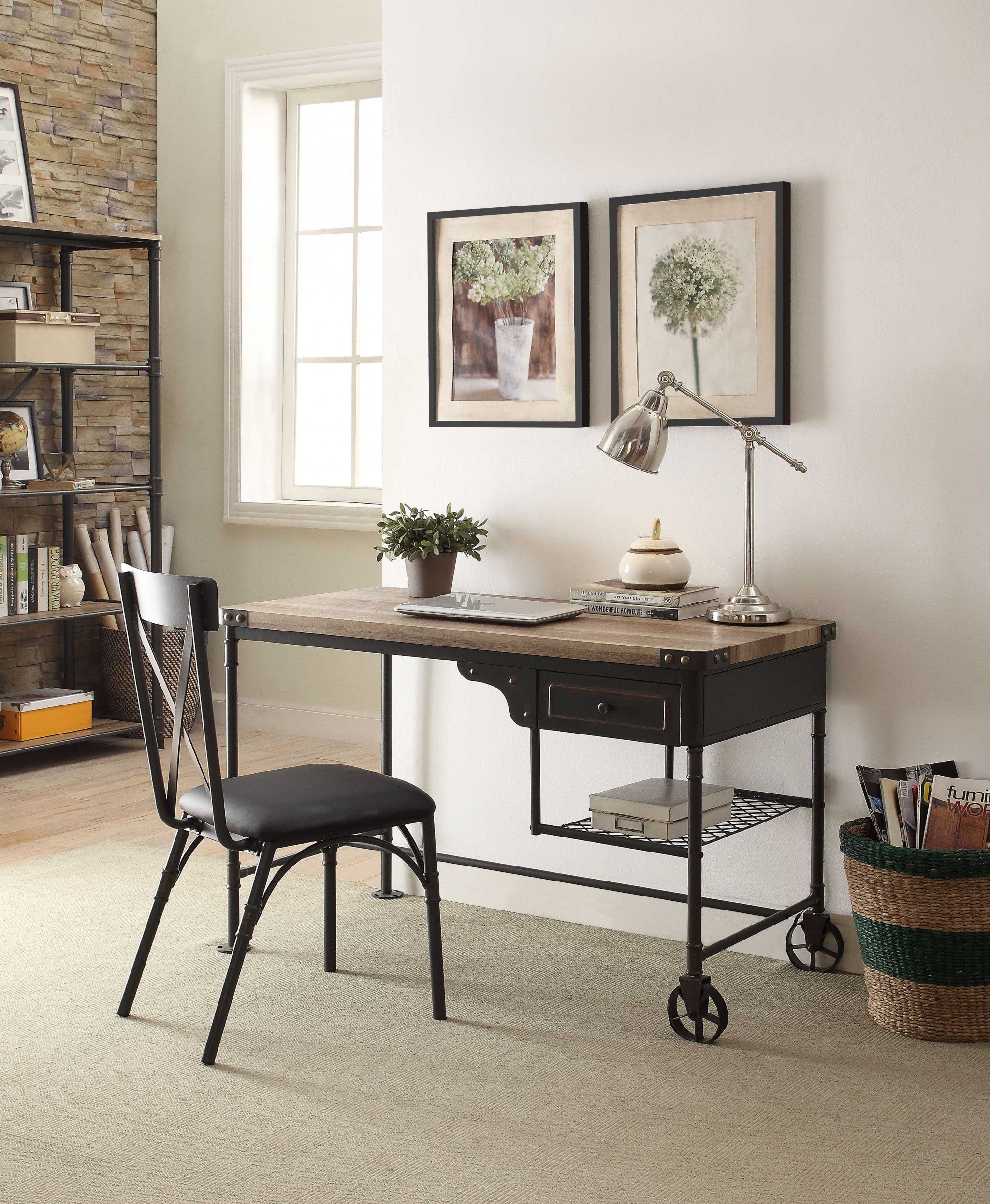 18" X 21" X 36" Black Polyurethane Side Chair (Set-2)
