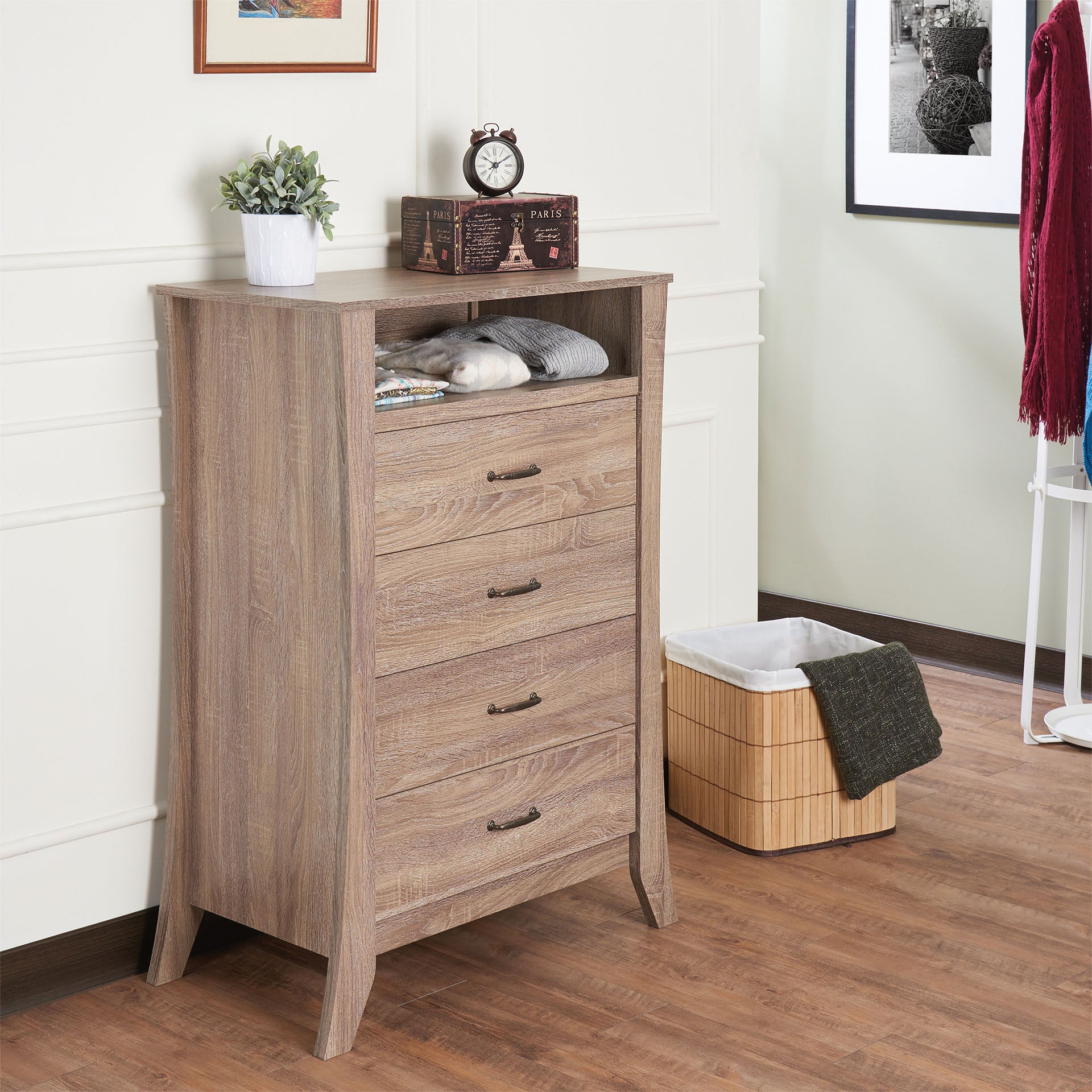 30" X 17" X 44" Rustic Natural Wood Chest
