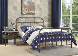 80" X 58" X 45" Sandy Gray Metal Full Bed