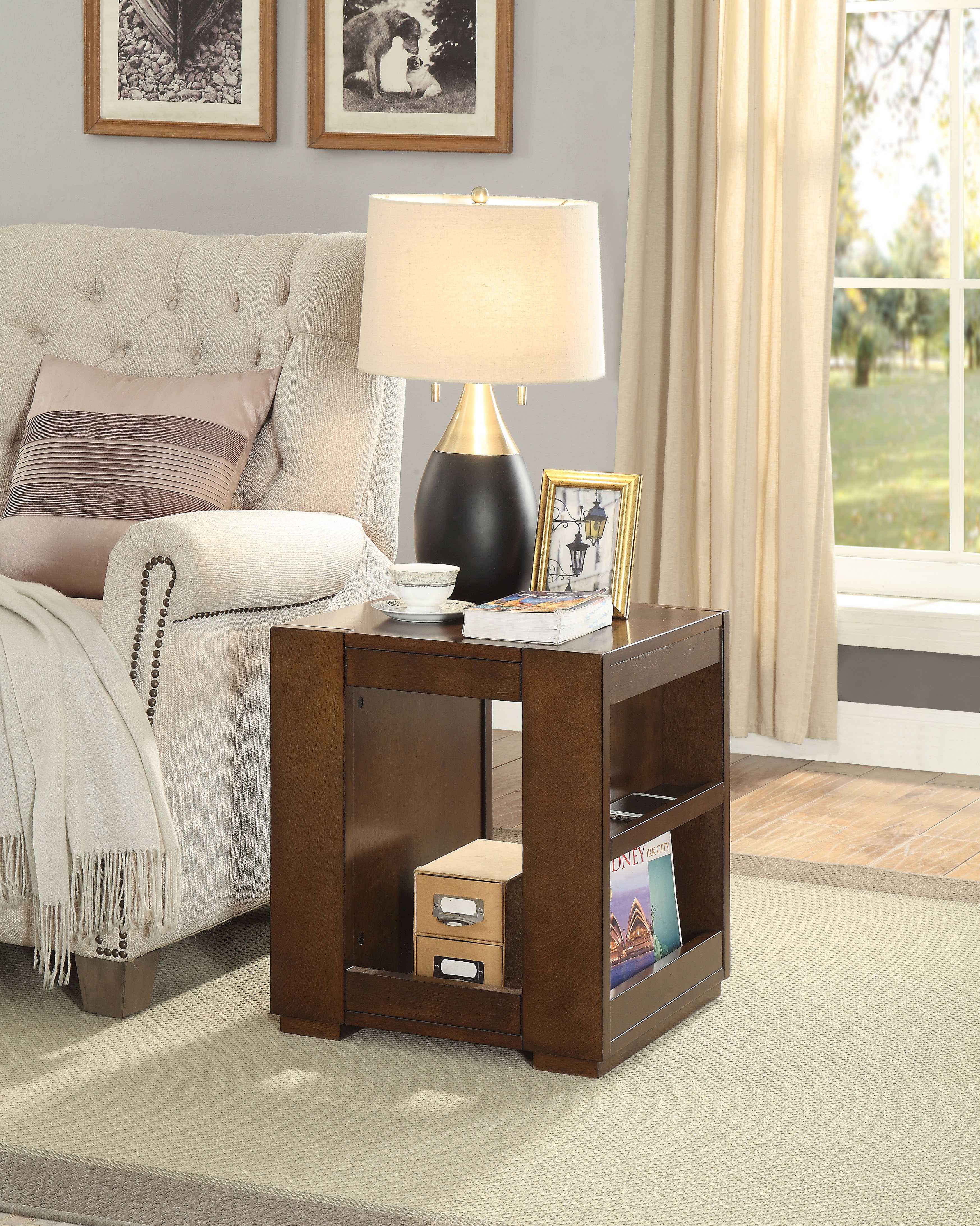 18" X 18" X 21" Espresso Wood End Table