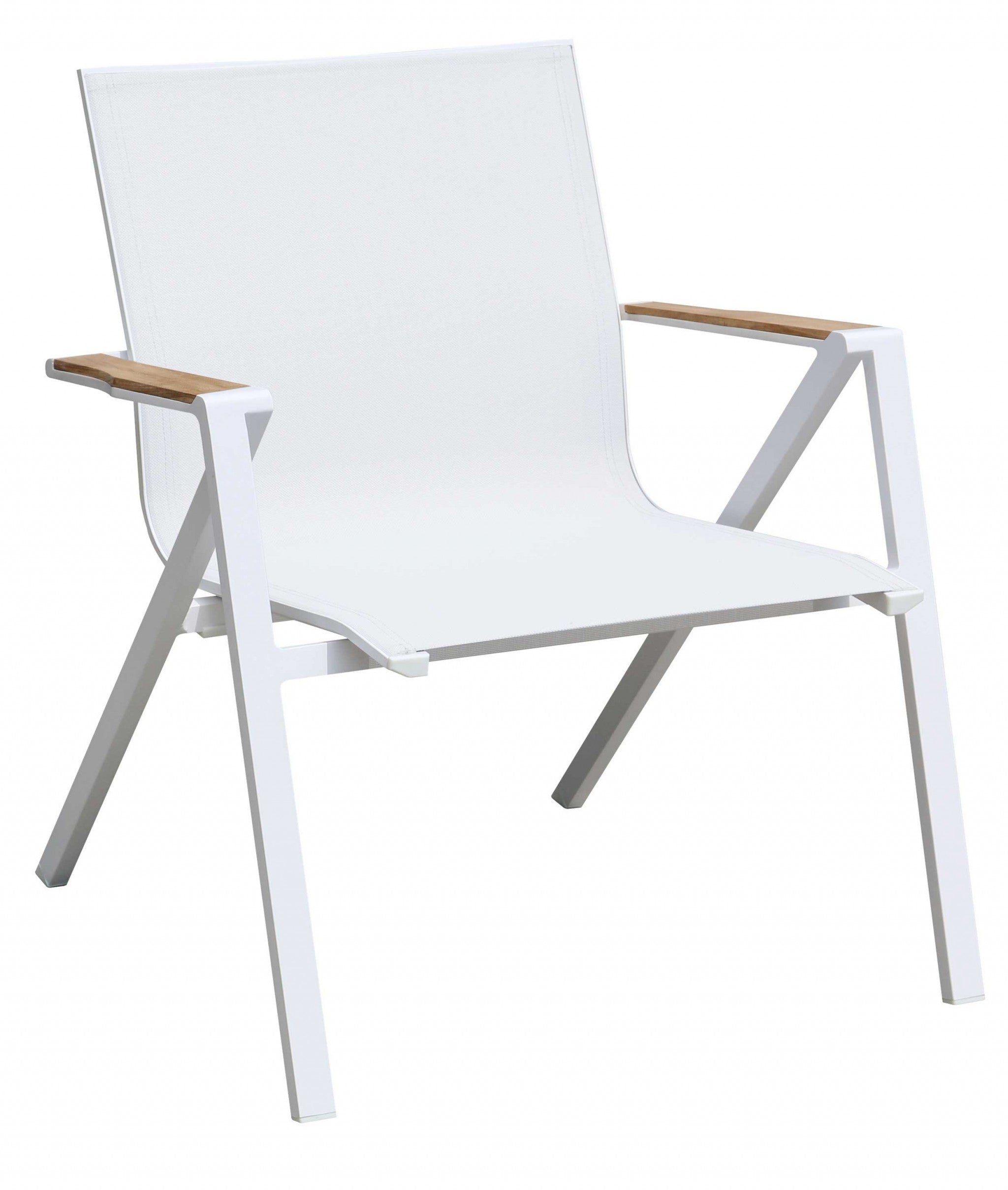 34" X 26" X 25" White Aluminum Armchair