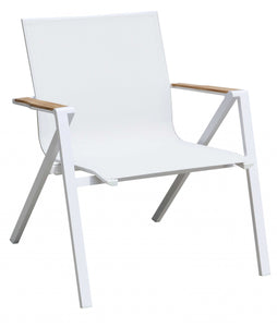 34" X 26" X 25" White Aluminum Armchair