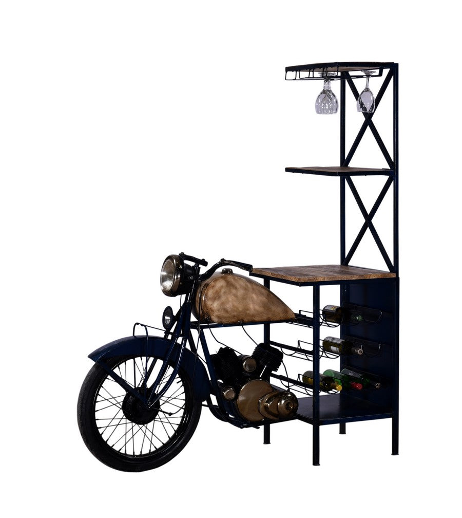 20.5" X 58" X 71" Blue Half-Bike Bar