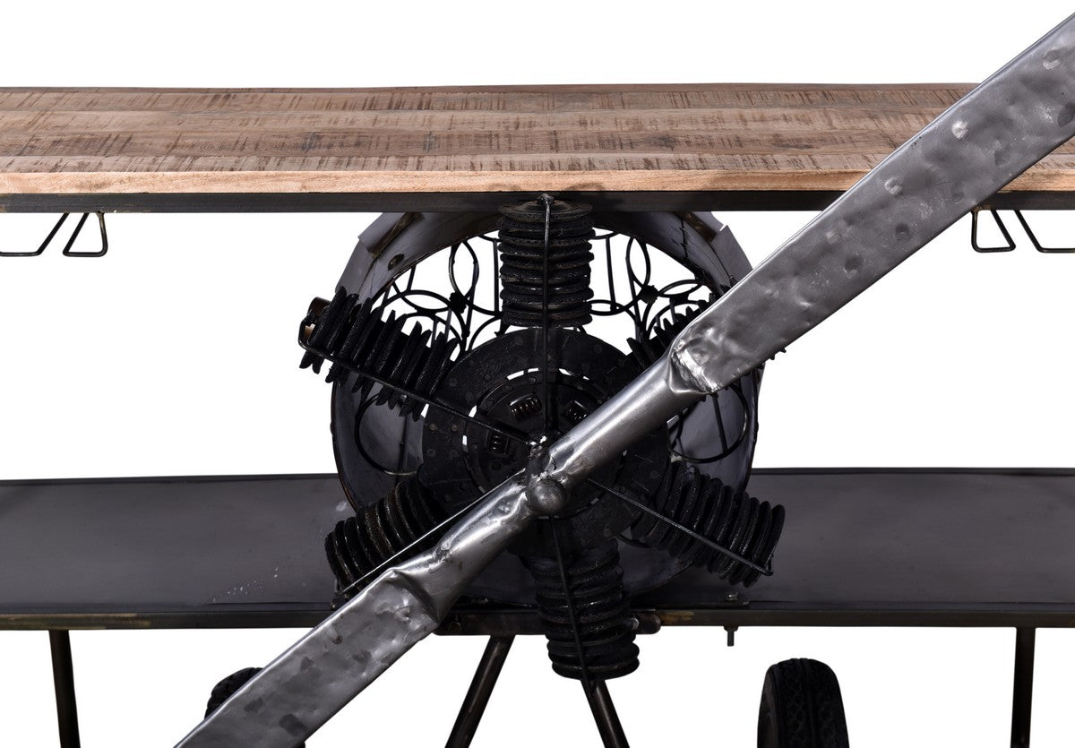 23" X 78" X 36.5" Black Airplane Bar