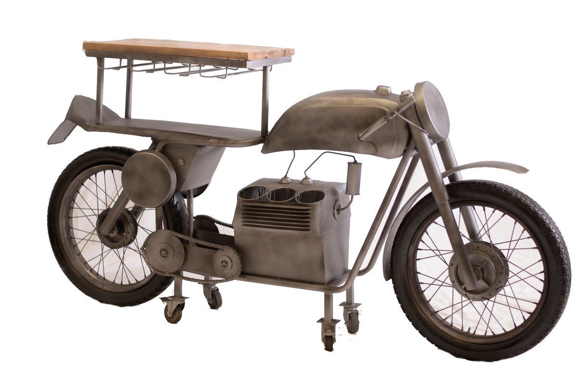 14.5" X 79" X 39.5" Silver Motorcycle Bar