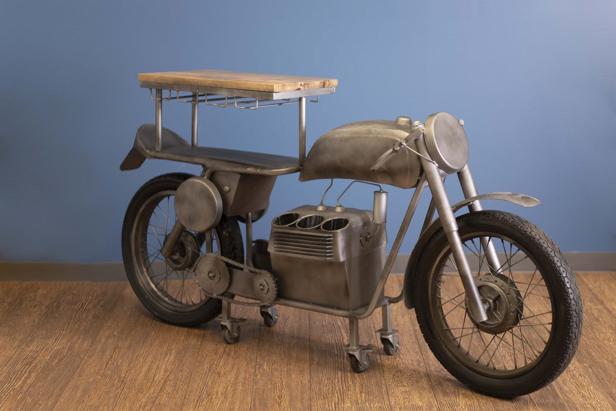 14.5" X 79" X 39.5" Silver Motorcycle Bar