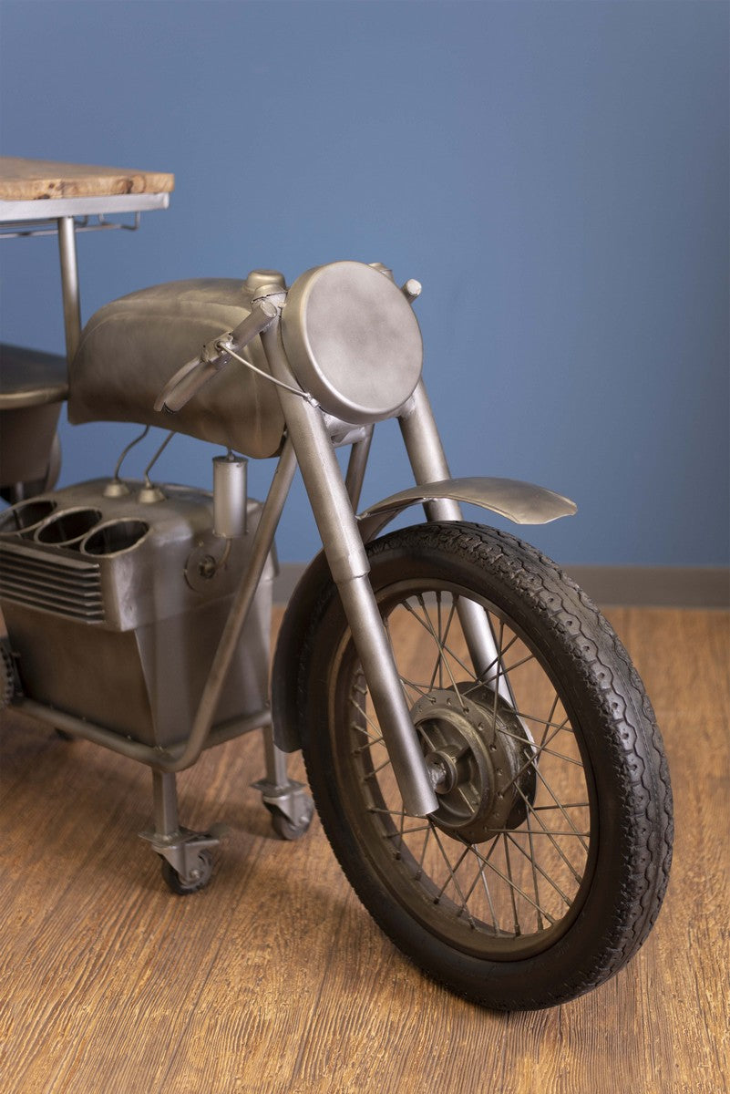 14.5" X 79" X 39.5" Silver Motorcycle Bar