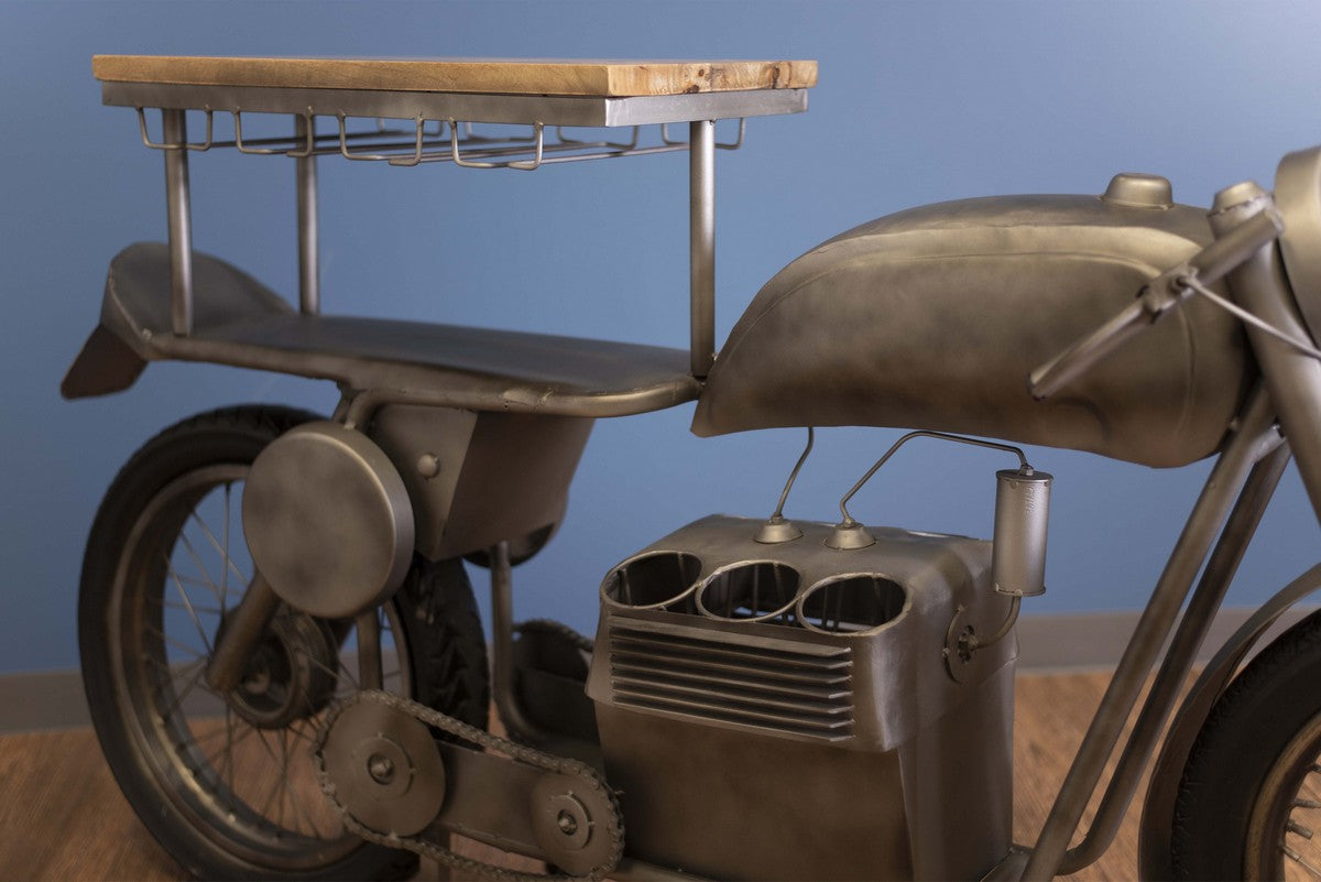 14.5" X 79" X 39.5" Silver Motorcycle Bar