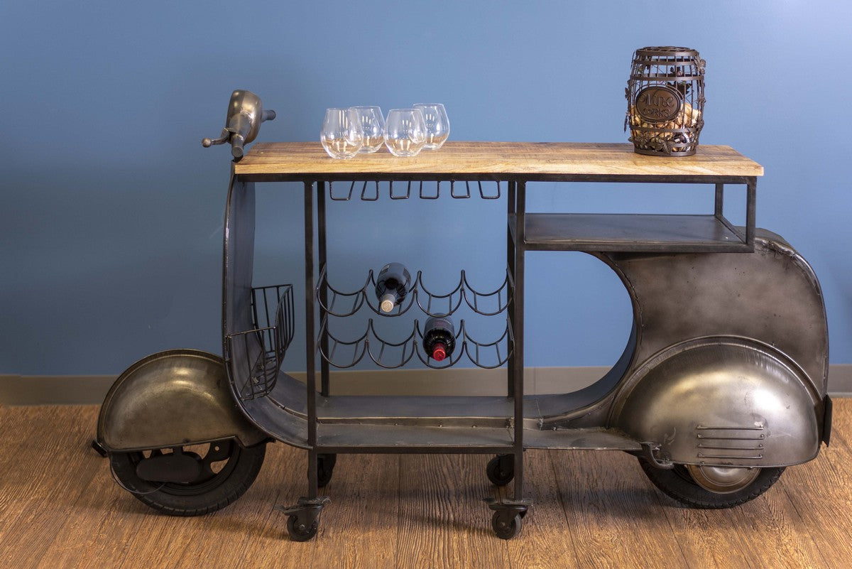 24" X 69" X 40.5" Silver Scooter Bar