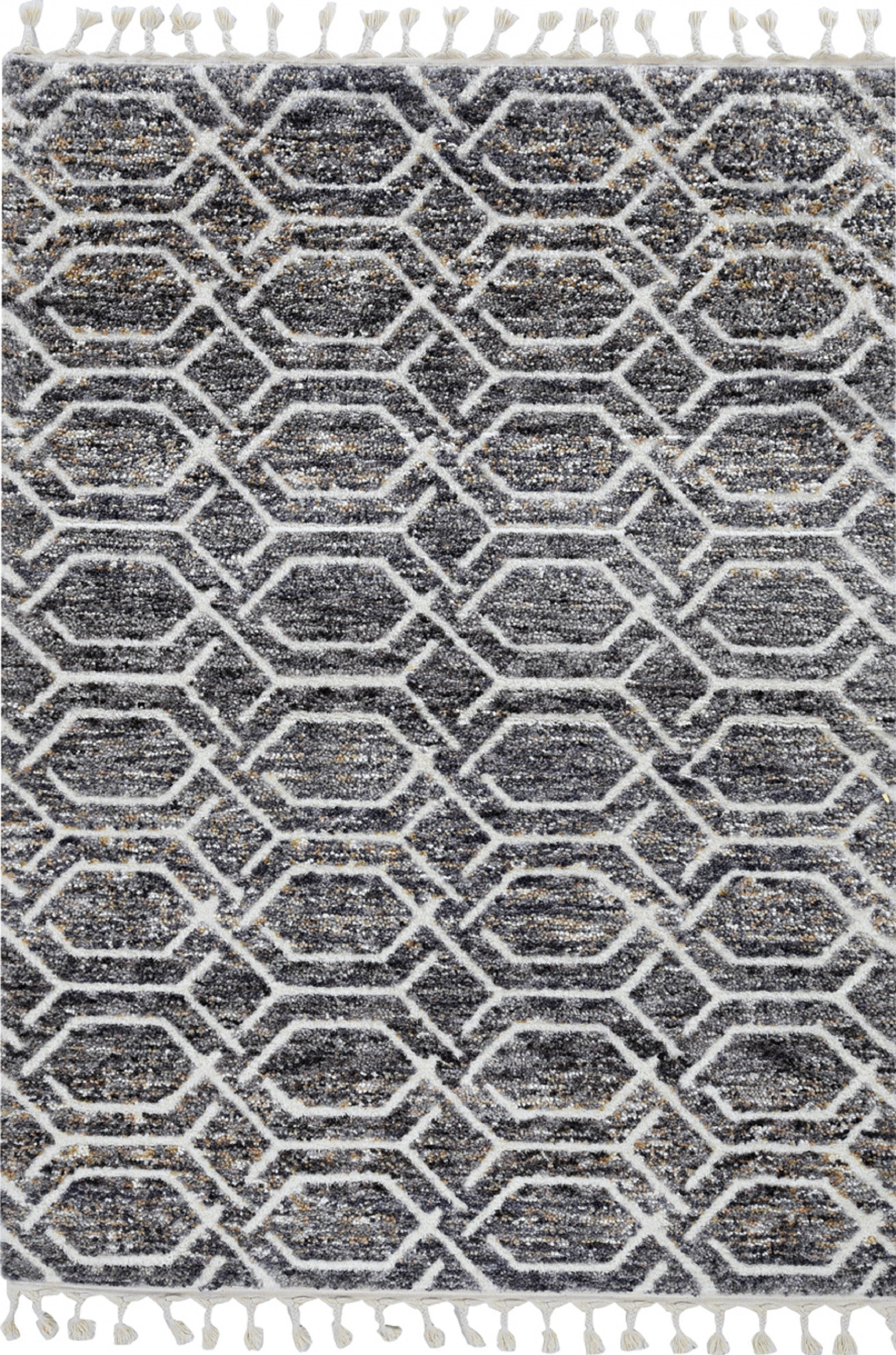 39" X 59"  Grey Polyester Rug