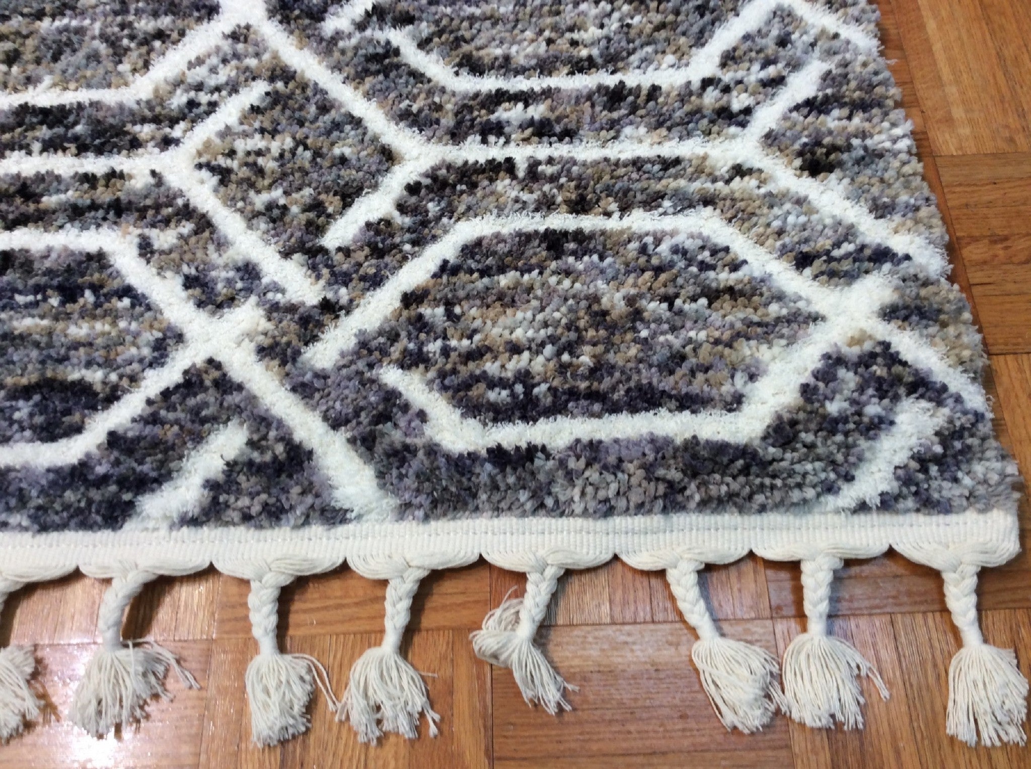 39" X 59"  Grey Polyester Rug