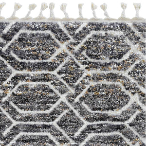 63" X 91" Grey Polyester Rug
