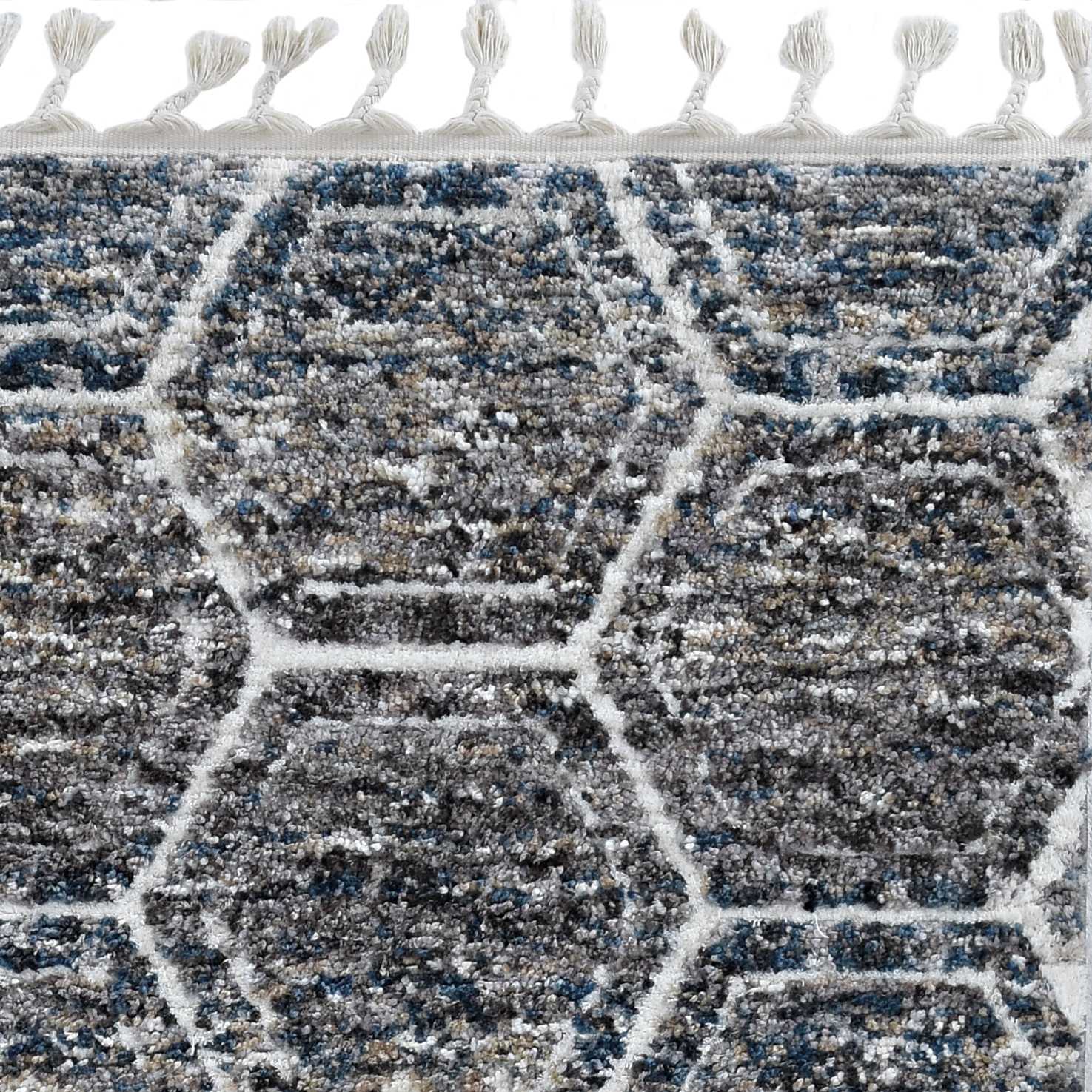 94" X 126" X 1" Grey or  Teal Polyester Rug