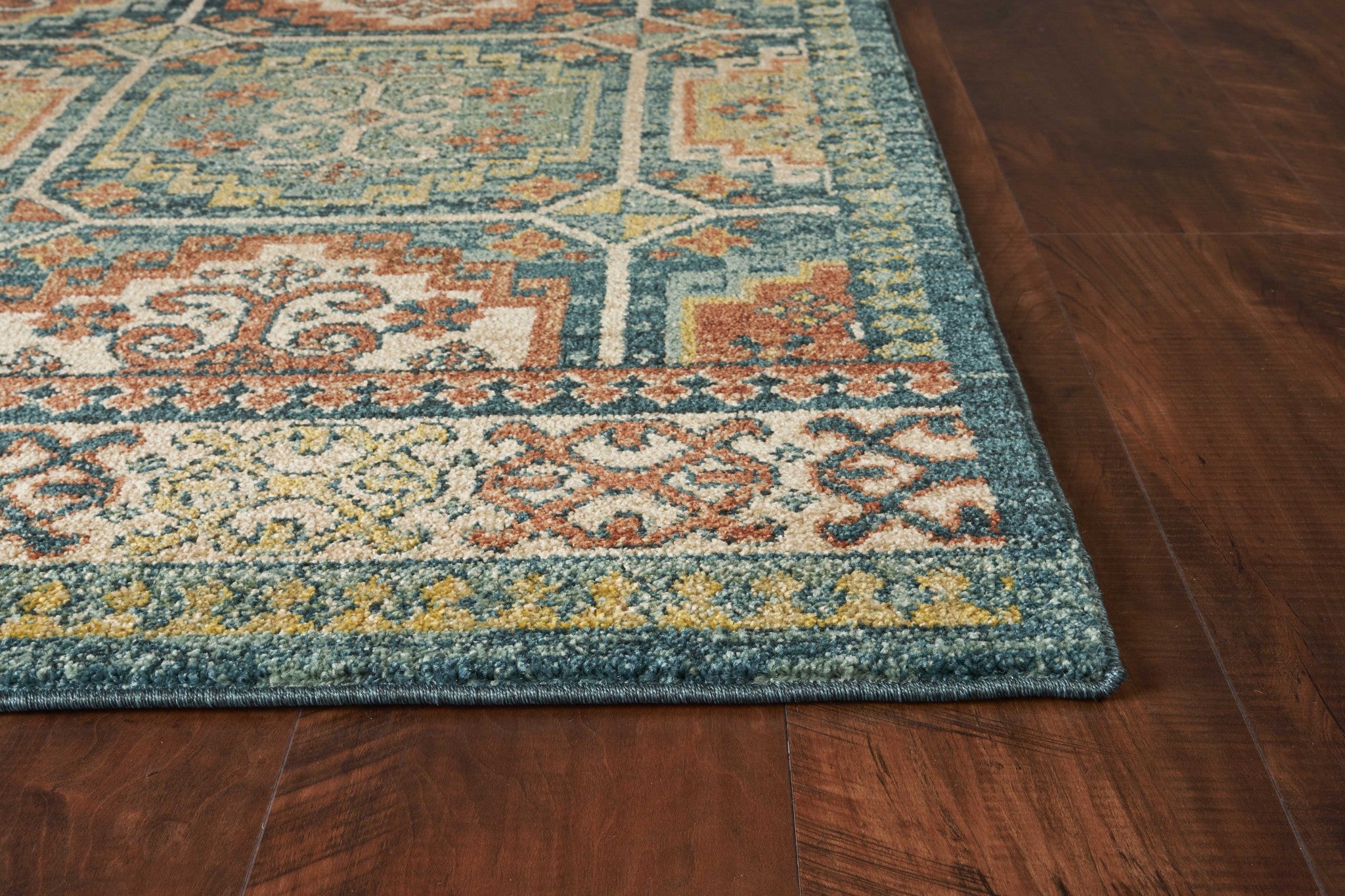 31" X 96" Teal Polypropylene Rug