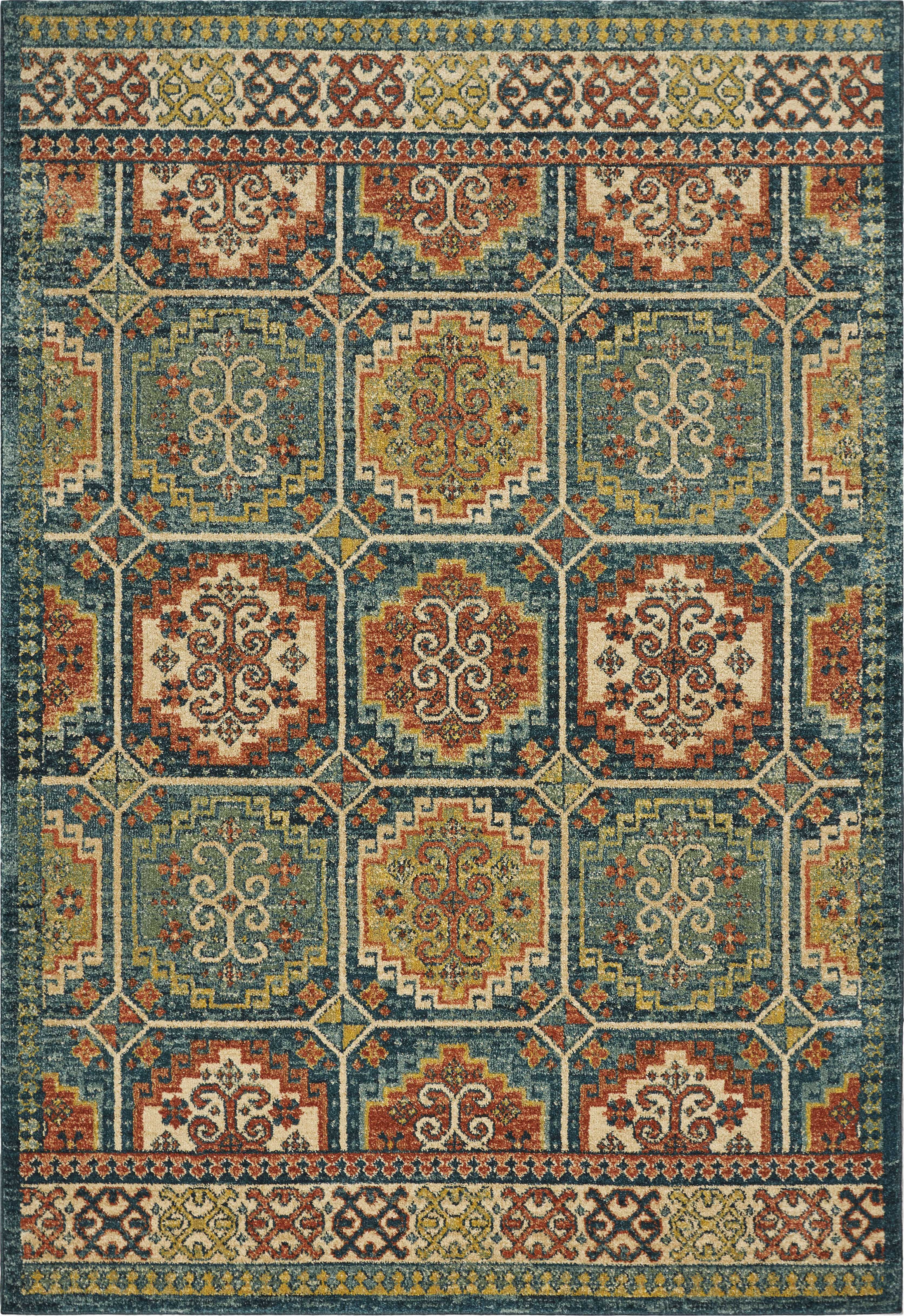 31" X 96" Teal Polypropylene Rug