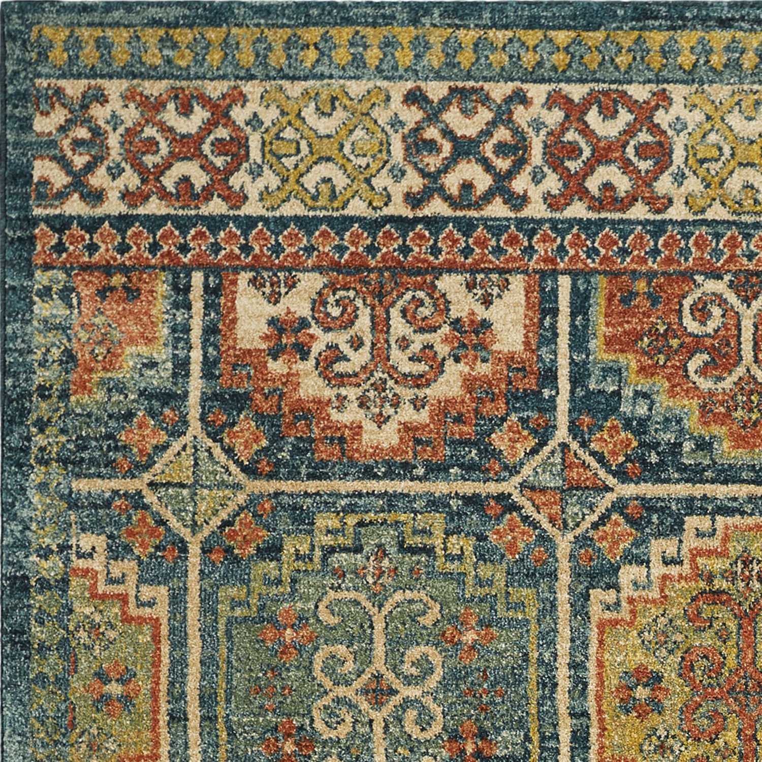 31" X 96" Teal Polypropylene Rug