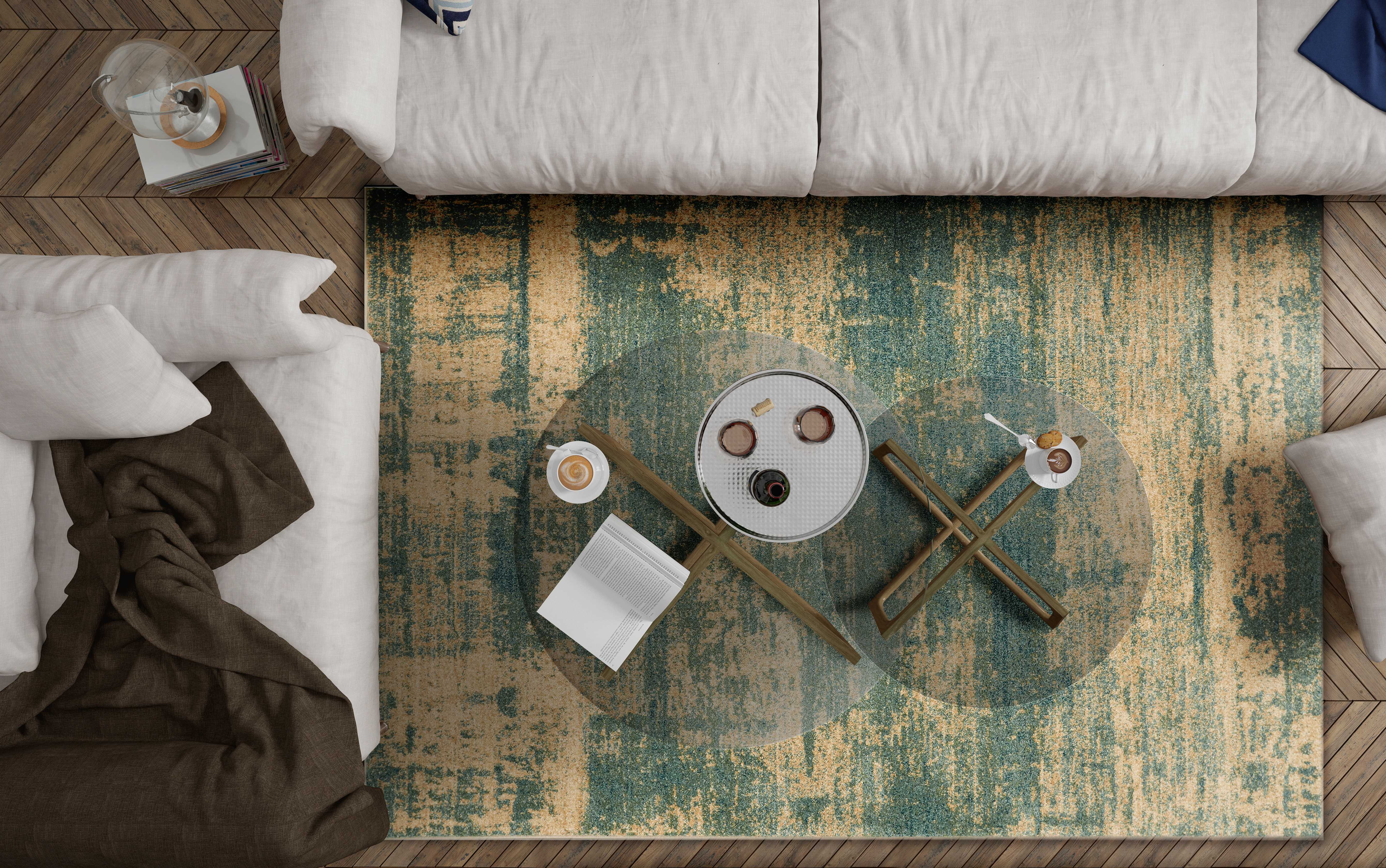 31" X 96" Seafoam Polypropylene Rug