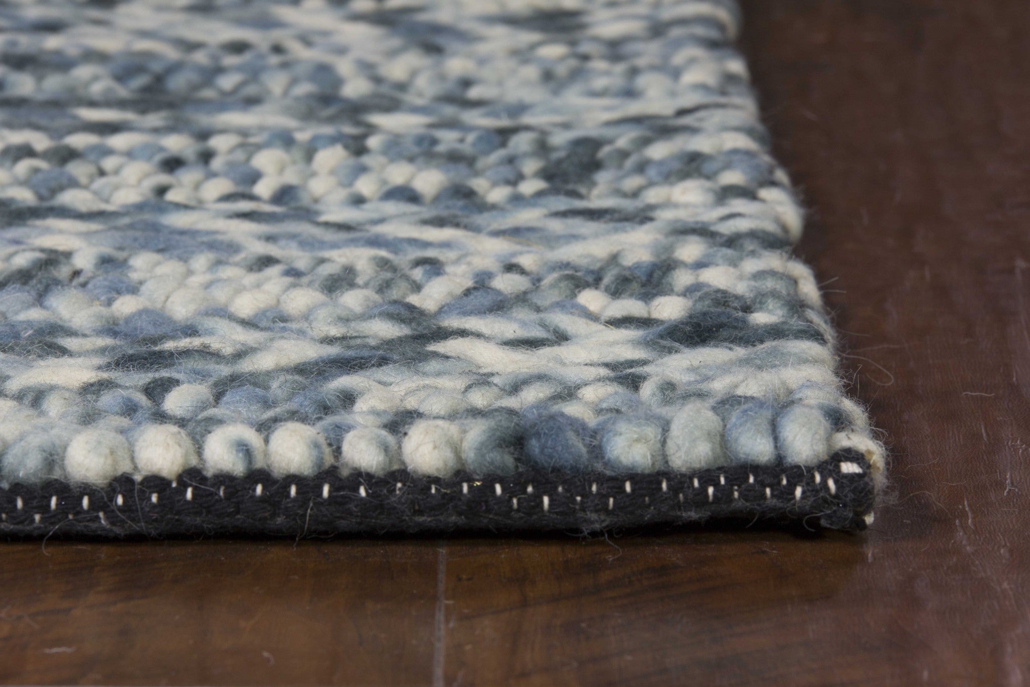 39" X 63" Blue Wool Rug