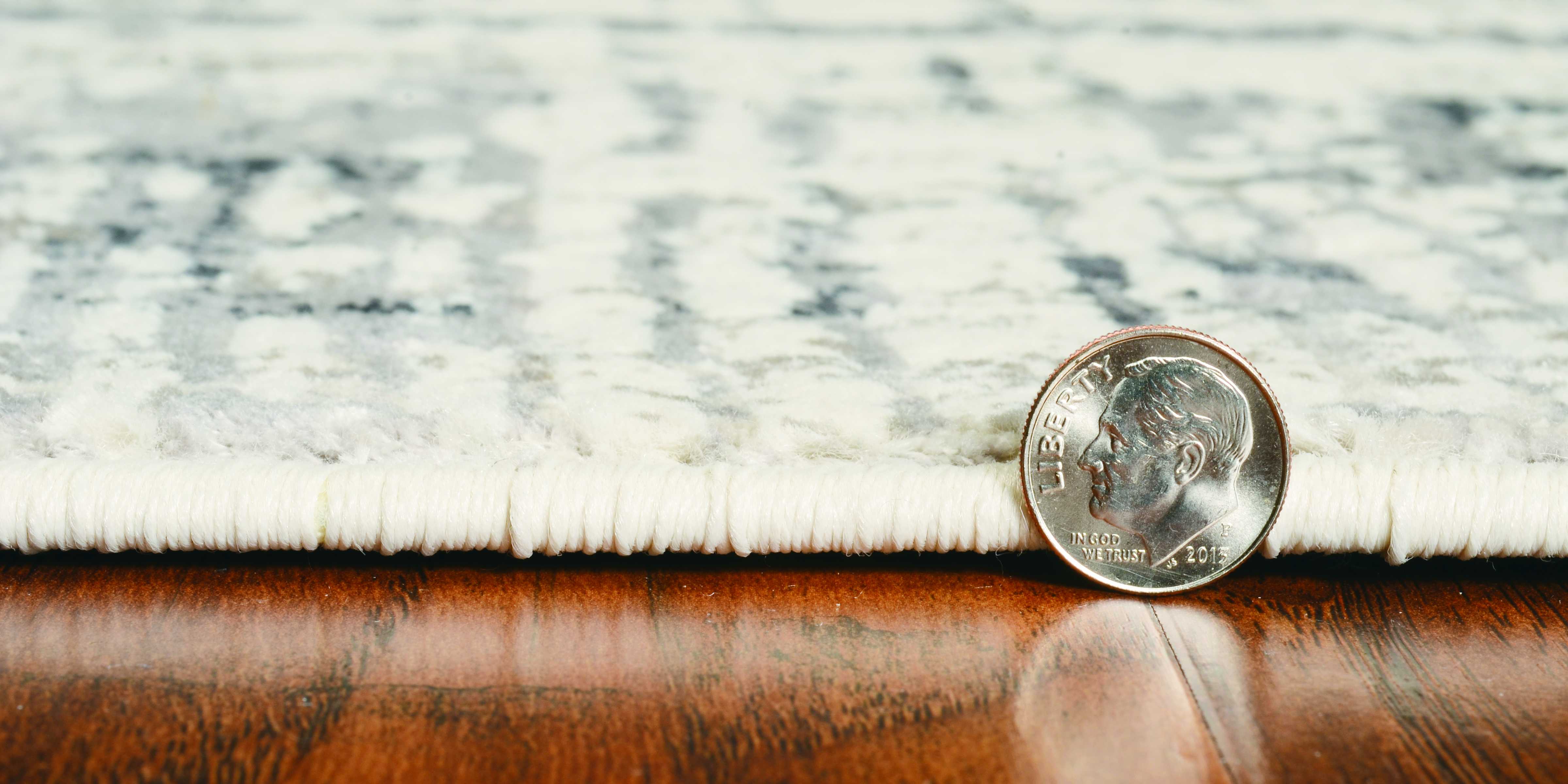 79" X 114" Ivory  Silver Polypropelene or Viscose Rug