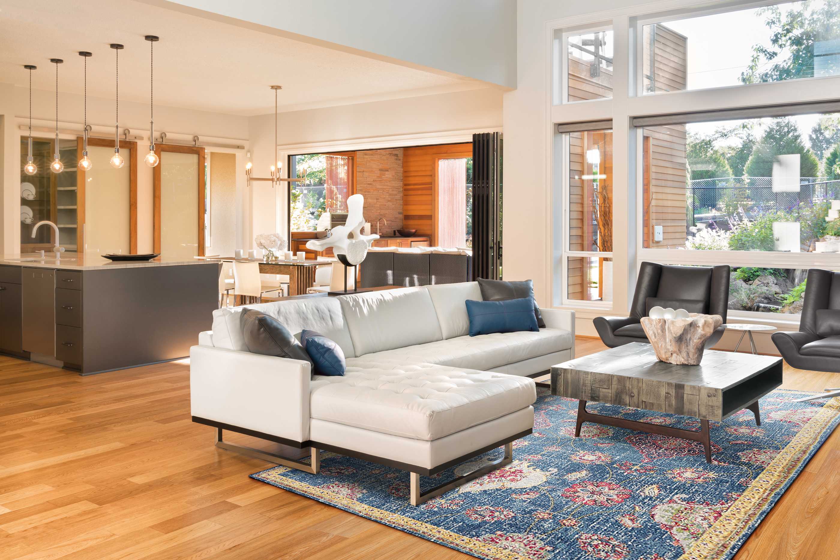 31" X 96" Blue Polypropylene Rug