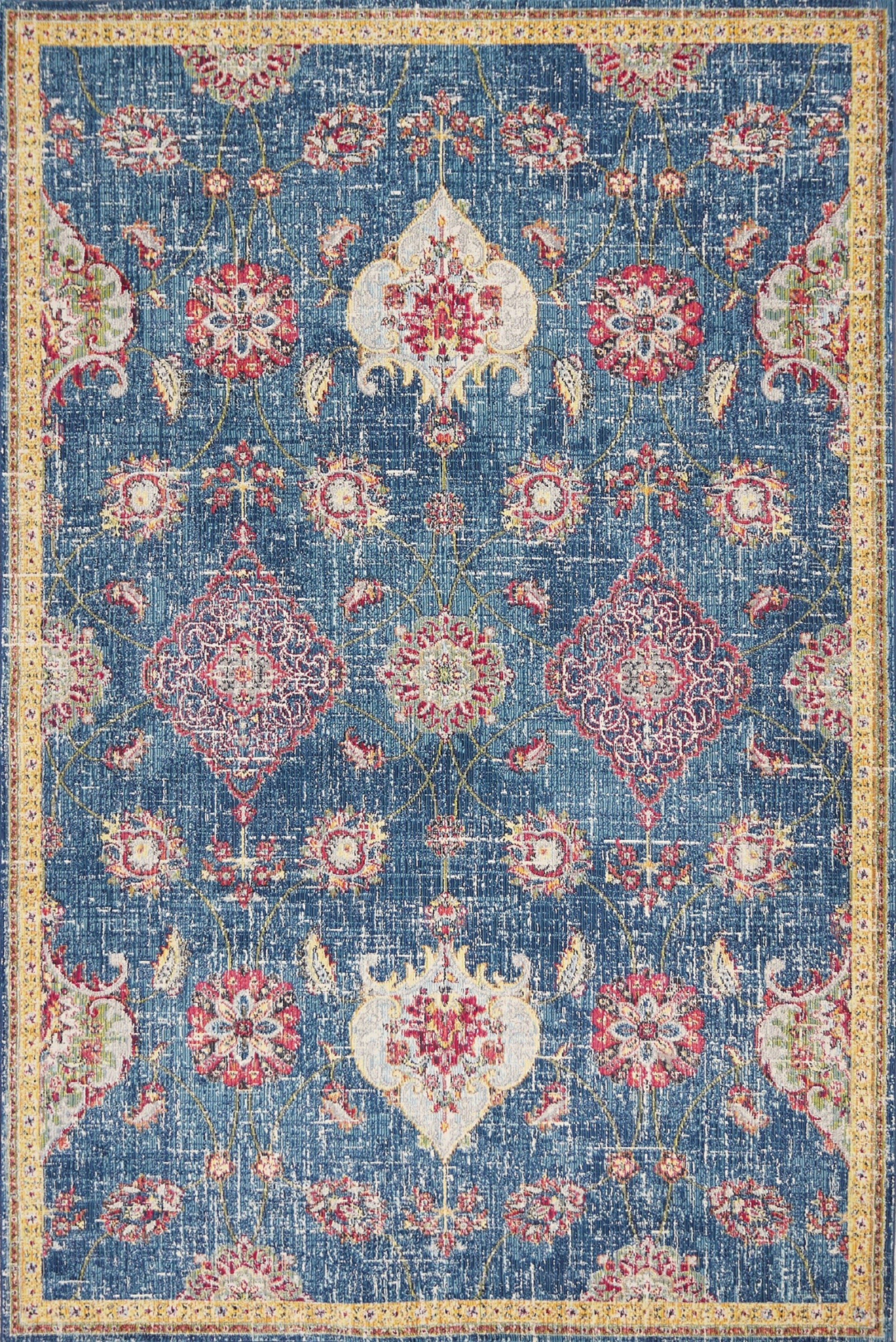 39" X 59" Blue Polypropylene Rug