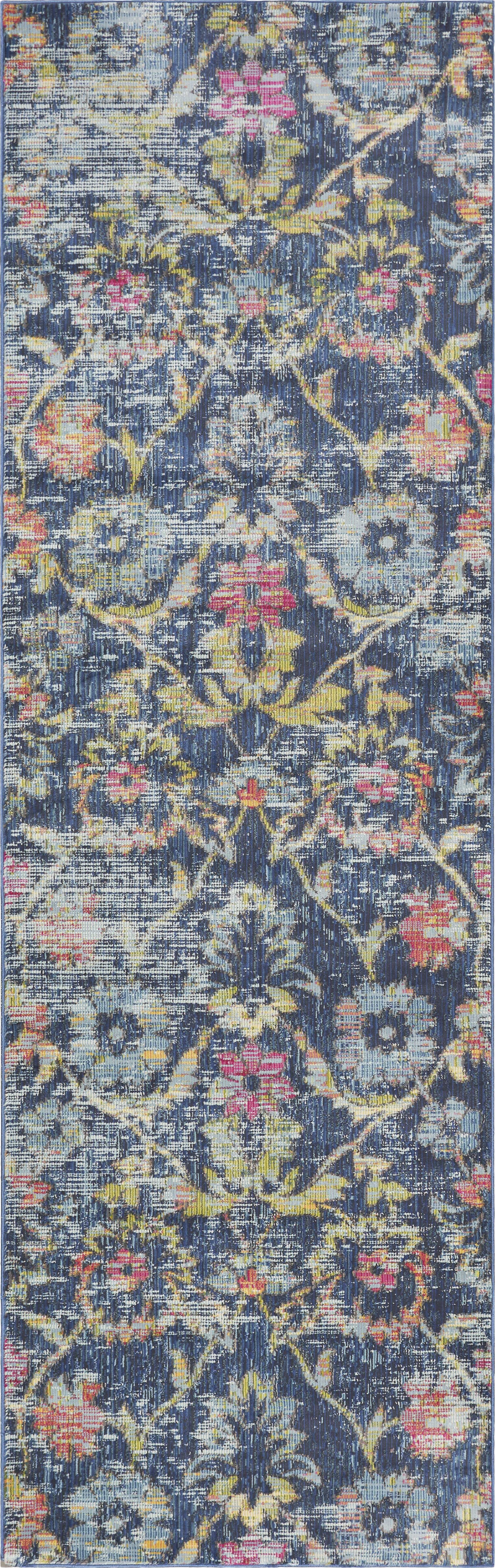 31" X 96" Blue Polypropelene Rug