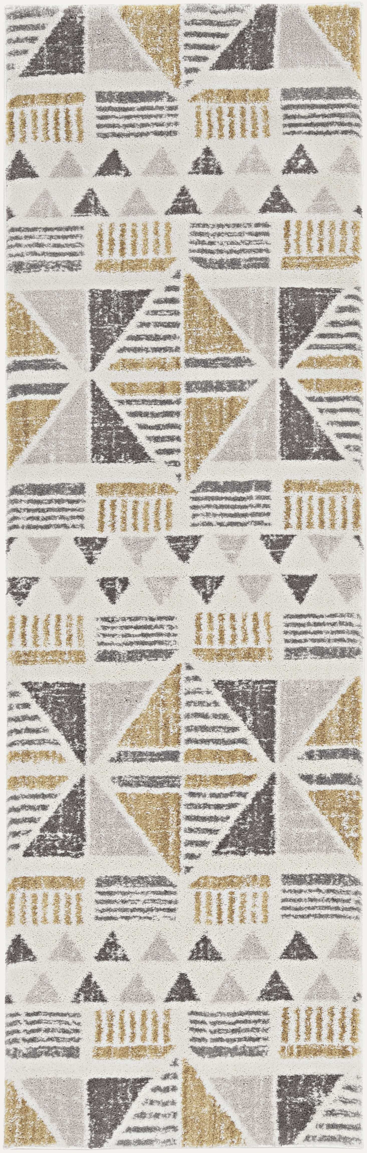 27" X 90" Ivory or Gold Polyester Rug