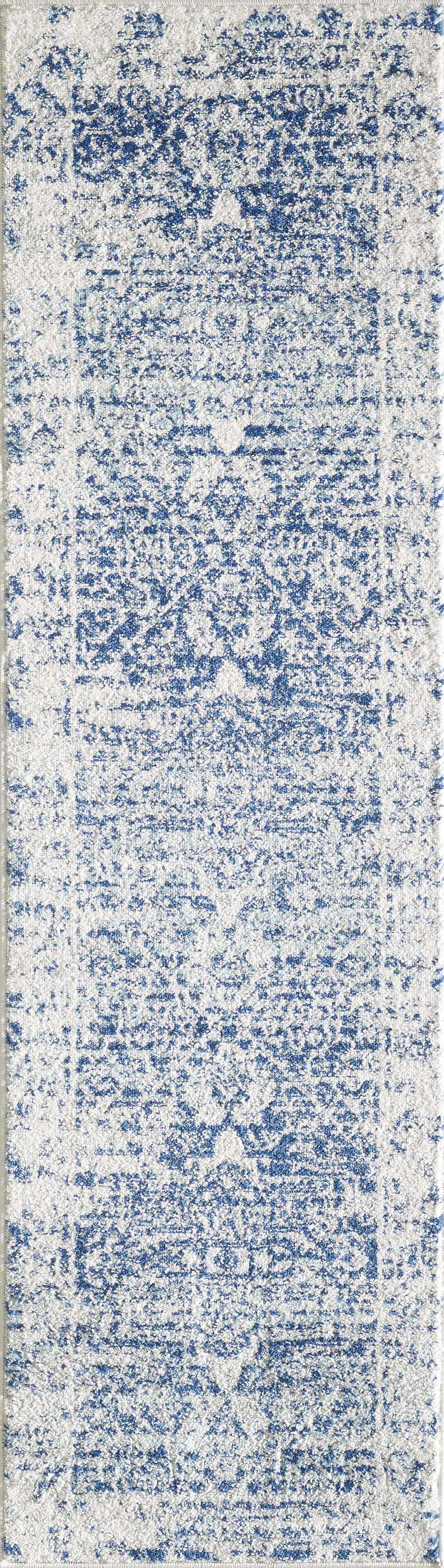 63" X 87" Ivory or Blue Polypropelene Rug