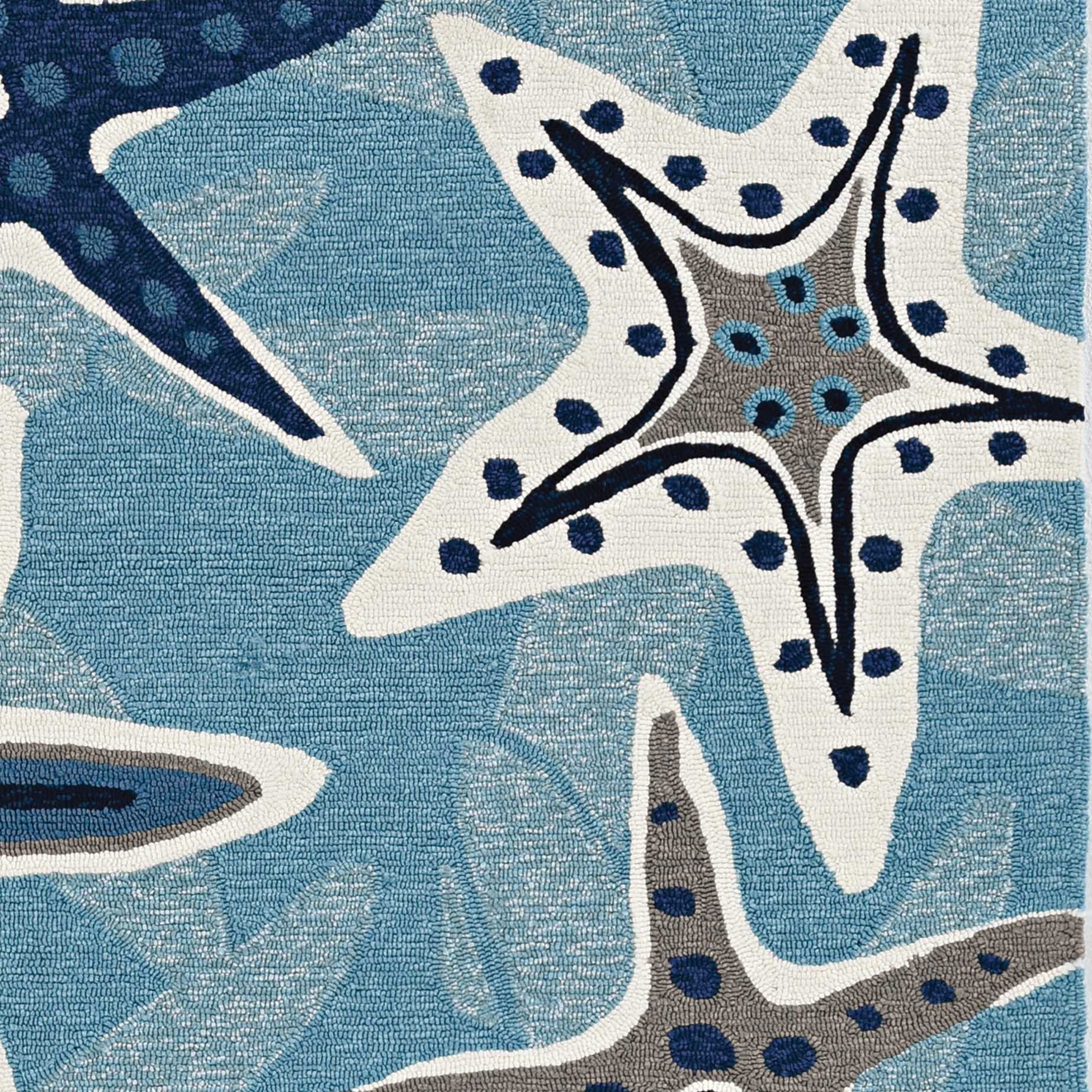 60" X 90" Blue Polypropelene Rug